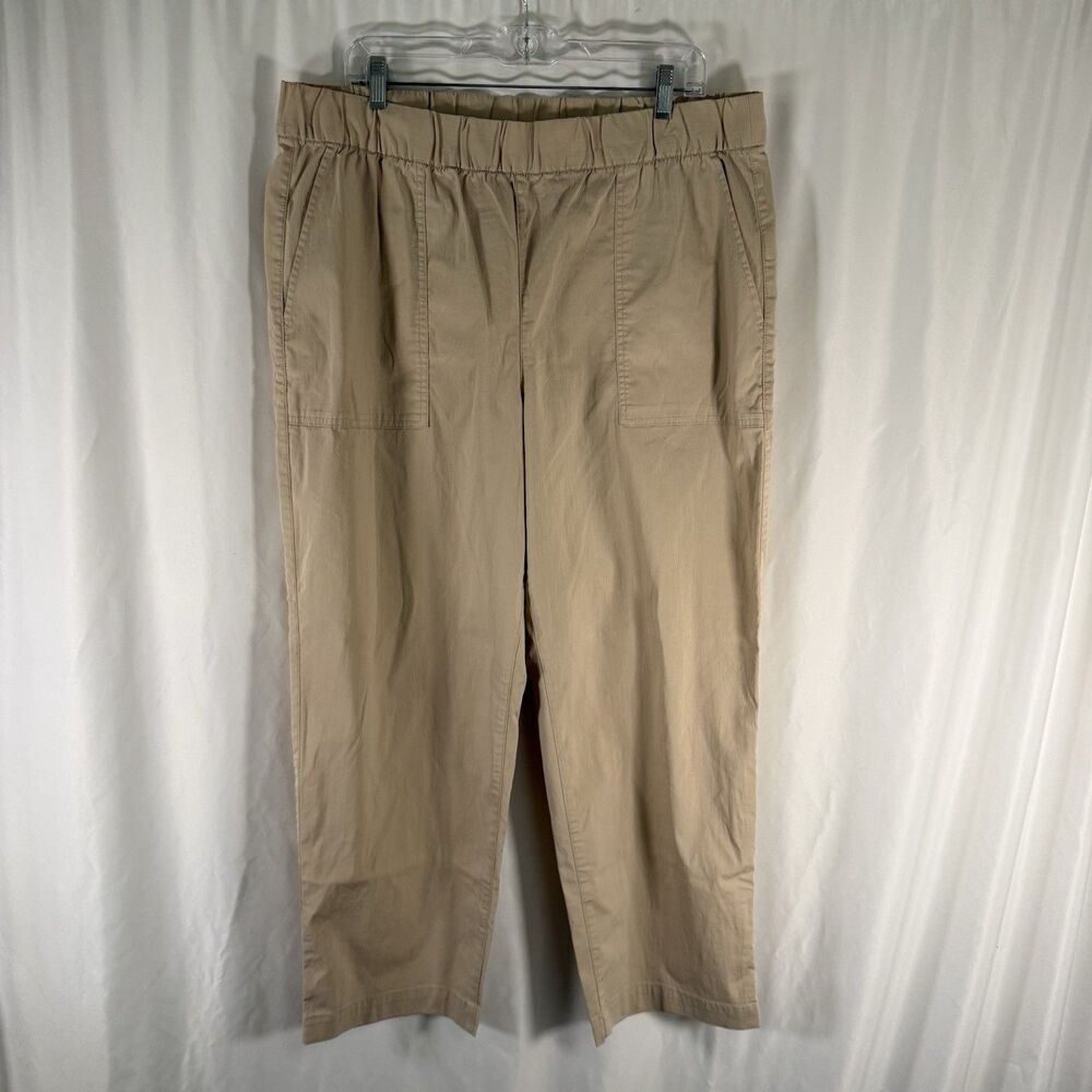Gap Pants Women's XL Khaki Pull On High Rise Nylon Blend Pockets